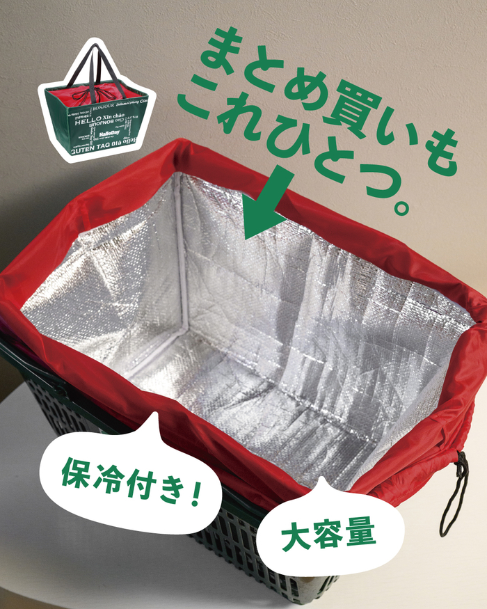 ハローデイ レジかご保冷バッグの内側